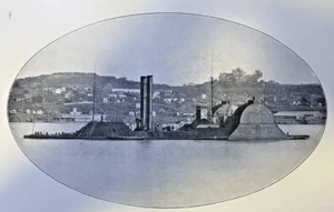 1912 Vintage Illustration USS Choctaw at Vicksburg Haynes' Bluff Civil War - Picture 1 of 3