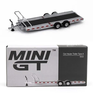 1:64 Mini GT *SILVER* Car Hauler Trailer w/Tire Rack TYPE A No AC15 *NIB* - Picture 1 of 3