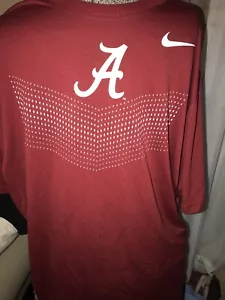 ALABAMA CRIMSON TIDE T Shirt NIKE DRI-FIT Uomo XXL/TTG Roll Tide Bianco SWOOSH - Foto 1 di 4