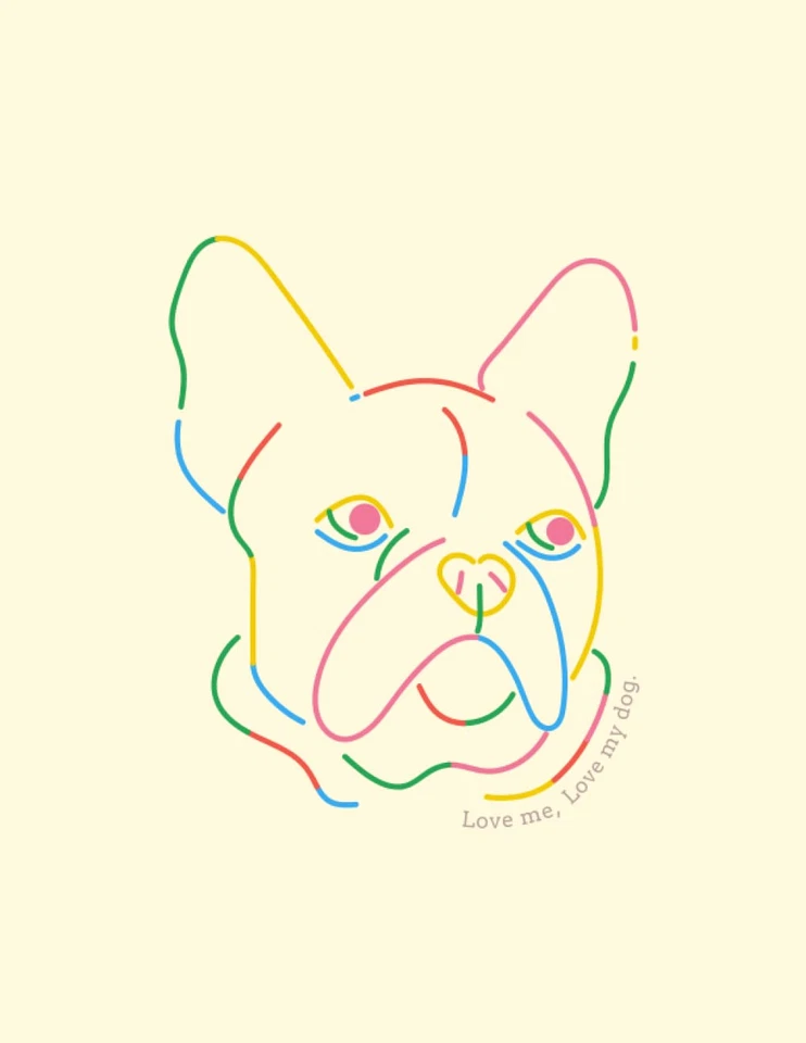 Sketchbook: Colorful Dog Sketchbook, 8.5" X 11", 110 Pages, Large Blank Drawing - Image 1 of 1