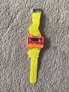 1987 JEM Wrist Rocks Yellow Cassette Digital Watch Hasbro W/New Battery WORKS - Picture 1 of 9