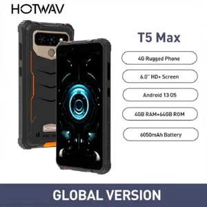 HOTWAV T5 Max Android 13 Rugged 4G Smartphone IP68 Waterproof 6.0 Inch 6050mAh - Picture 1 of 19