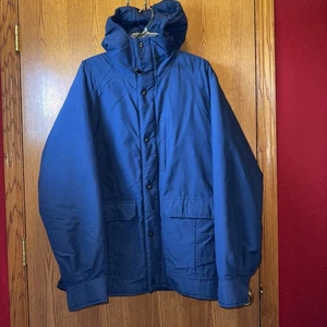 Cabela’s Gore-Tex Coat Men’s XXL VTG Blue Hood Parka Jacket Outdoor Pockets - Picture 1 of 15