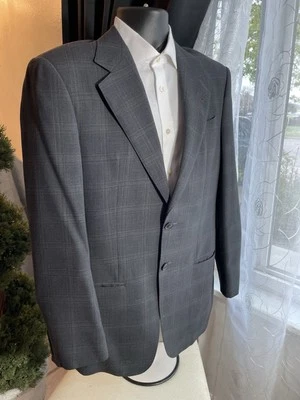 Blazer de lana a rayas carbón para hombre Armani Collezioni Su Misura Italia talla 38 R Foto 1 de 4