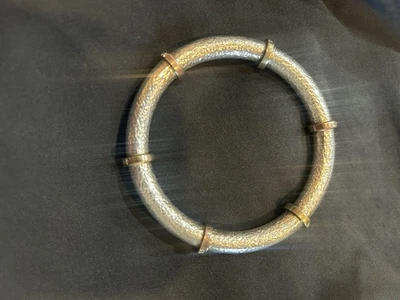 Brazalete brazalete de plata esterlina martillada Silpada de colección con circonita cúbica brillante B2831 925 Foto 1 de 3