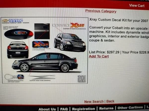 022305A MORGAN DESIGN COBALT COUPE SEDAN X RAY DECALS 05 06 07 08 09 STRIPE KIT - Picture 1 of 17