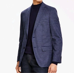 Tommy Hilfiger Mens TH Flex Conrad Modern Fit Plaid Sport Coat Blue Gray 36R - Picture 1 of 5