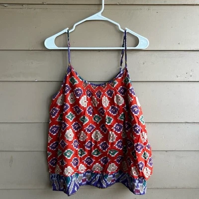 Denim & Supply Ralph Lauren Aztec Print Cami Хлопок Слоистый Бохо РАЗМЕР L - Изображение 1 из 4