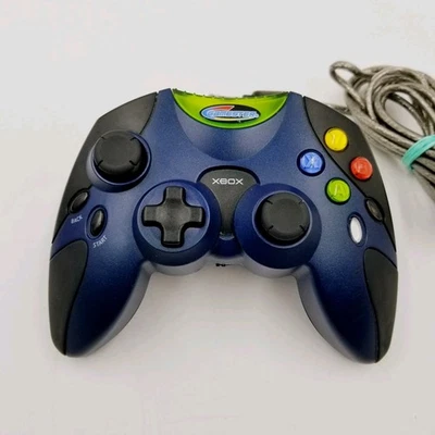 Xbox Vintage Radica Gamester Black Blue Green Controller for Original Xbox - Image 1 of 4