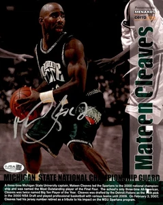 Mateen Cleaves Signed Michigan State Spartans 8x10 Photo #1 JSA COA - Picture 1 of 2
