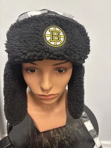 Boston Bruins NHL Trapper Hat Fan Favorite Sherpa Plaid OSFA - Picture 1 of 6