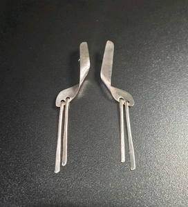 Vintage Mid-Century Modernist Sterling Silver Earrings - Picture 1 of 12