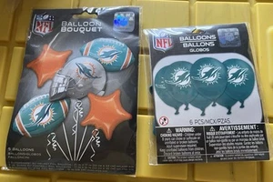 NFL Miami Dolphins 5 Balloon Bouquet Foil & 6 Latex -New - Picture 1 of 2