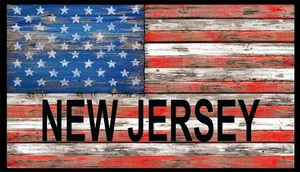 United States Flag USA New Jersey Patch W/  Hook & Loop Morale Black Border I - Picture 1 of 1