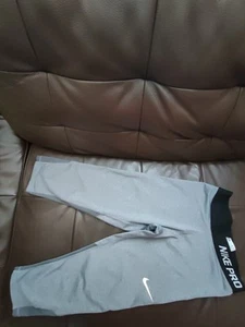 Nike Girls Youth Compression Tights Grey Dri Fit Size Large - Picture 1 of 5