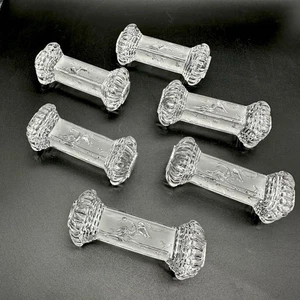 Old Baccarat Crystal Knife Rest Phoenix & Arabesque Set of 6 Renaissance France - Foto 1 di 10