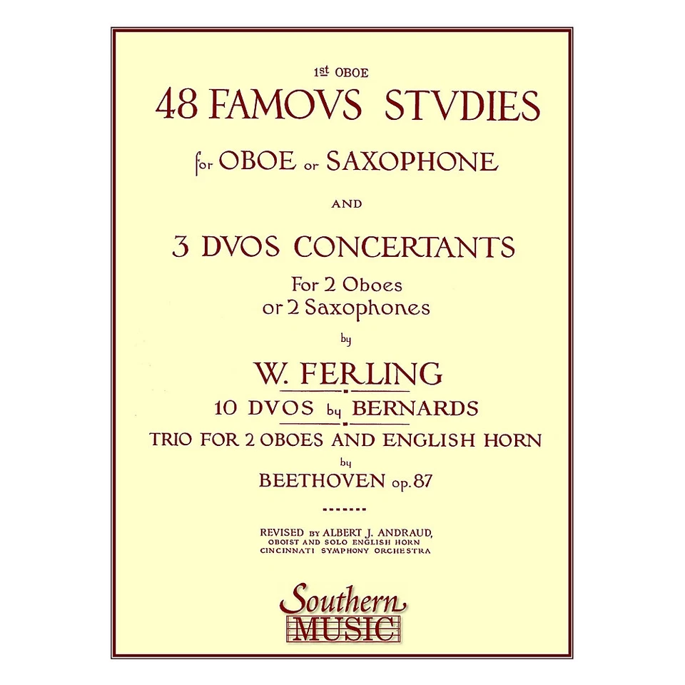 48 Famous Studies for Oboe or Saxophone and 3 DUOS Concertants by Bernards VG