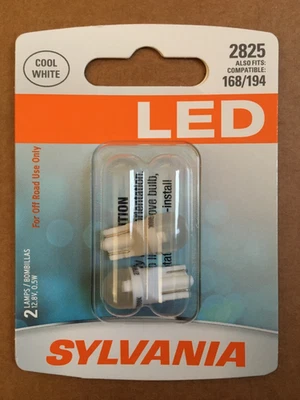 SYLVANIA 2825 LED BULBS 2 PACK 168/194 COMPATIBLE - Image 1 of 2