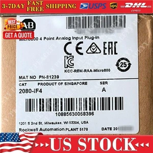 1 PC New AB 2080-IF4 Micro800 4 Point Analog Input Plug-In 2080IF4 US Free Tax - Picture 1 of 1
