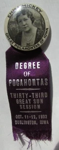 1932 Grad Pocahontas Burlington IOWA Jahrestagung D of P Zelluloid Pin - Bild 1 von 2