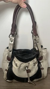 B. Makowsky Hobo Bag cremefarben, schwarz & metallic genarbtes Leder - Bild 1 von 13