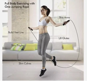 9' Cardio Speed Rope for Exercise with Rubber Handles Black ** FREE SHIPPING** - Picture 1 of 3