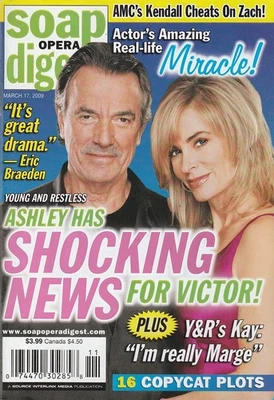 Soap Opera Digest Mar 17, 2009 EILEEN DAVIDSON-JR MARTINEZ-CHRISTEL KHALIL-Y&R - Image 1 of 4