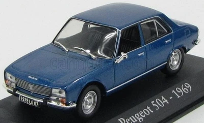 MODELLINO AUTO STATICO DIECAST RBA MONDADORI PEUGEOT 504 1969 BLU SCALA 1/43 - Immagine 1 di 3