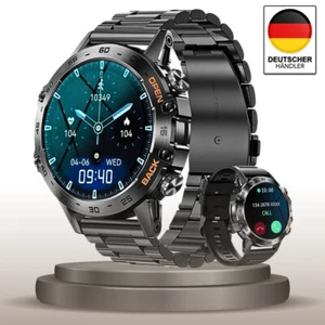 Herren Taktisch Smartwatch Blutdruckmessung Telefonieren Benachrichtigungen Spor - Zdjęcie 1 z 18