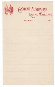 Unused sheet of Canadian Australian Royal Mail Line Paper ship RMS Marama c1900 - Picture 1 of 2