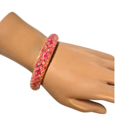 Brazalete Brazalete Talbots Para Mujer Chapado en Oro Rosa Naranja Esmalte Bisagras Nuevo con Etiquetas Foto 1 de 3