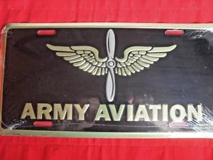 Army Aviation 3D Embossed Aluminum Car Tag - NEW Salesman Sample - Picture 1 of 4