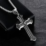 Men's Lord's Prayer Tablet Cross Pendant In Stainless Steel With - Foto 10