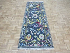 2'10 x 7'10 Runner Hand Knotted Gray Turkish Knotted Oushak Oriental Rug G8587 - Picture 1 of 10