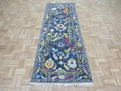 2'10 x 7'10 Runner Hand Knotted Gray Turkish Knotted Oushak Oriental Rug G8587 - Image 1 of 4