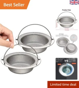 2 Pack Stainless Steel Kitchen Sink Strainer with Lift-up Handle - Anti-Clogging - Picture 1 of 11