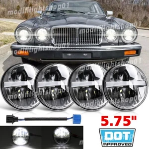 4Pcs 5.75" inch Round LED Headlights DRL High-Low Beam for Jaguar XJ6 XJS XJ12 - Picture 1 of 10