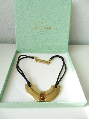 Beautiful Necklace/Strap Black Gold-Plated Pendant With Stone, Pierre Lang! - Image 1 of 4