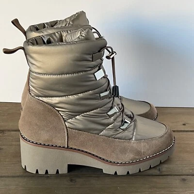 Botas de inverno femininas Blondo Daylor tamanho 9.5 impermeáveis bege sola inchada NOVO - Imagem 1 de 4