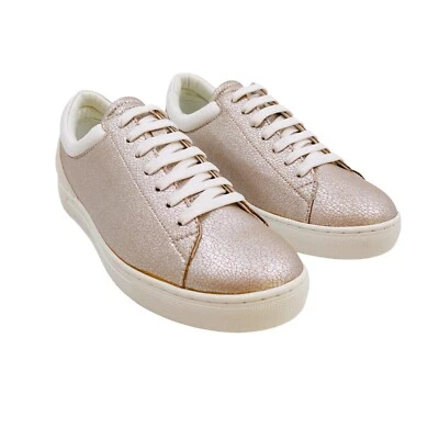 Emporio Armani donna Argento Marrone Bianco Eco Sneakers IN Pelle Eu 37 6 UK 4 - Immagine 1 di 4