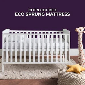 NightComfort Eco Pocket Spring Toddler Cot Bed Mattress - Single/Double Layered - Picture 1 of 60