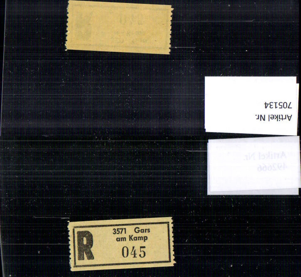 705134 Einschreibezettel Rekozettel R-Zettel Gars am Kamp - Bild 1 von 1