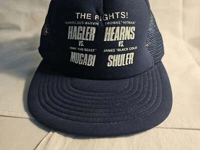 Vintage The  Fights Hagler Vs  Mugabi & Hearns Vs Shuler  1986 Boxing Cap - Image 1 of 4