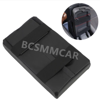 Car Armrest Cover Center Console Storage PU Organizer W/Cup Holder Anti-fatigue - Image 1 of 4