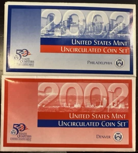 2002 United States US Mint 20 Coin P & D Uncirculated Coin Set State Quarters - Picture 1 of 3