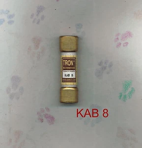 TRON KAB8 FUSE KAB 8 BUSSMANN 8 AMP 250 VOLT - Foto 1 di 3