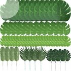 60 Pcs 6 Kinds Artificial Palm Leaves Tropical Plant Leaves Faux Monstera9088