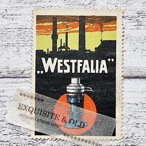 Westfalia Schornstein Fabrik Technik Gas Reklamemarke Werbung Vintage Deko alt - Picture 1 of 2