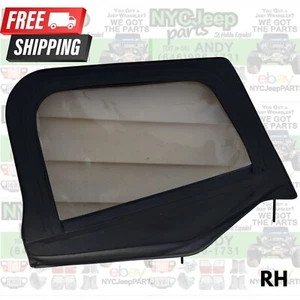 Passenger RH 87-95 Jeep Wrangler YJ Soft UPPER Half DOOR WINDOW Round Frame Skin - Picture 1 of 23