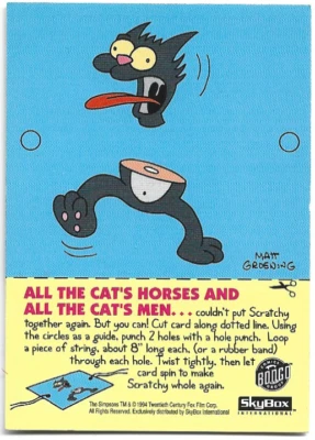 1994 SKYBOX THE SIMPSONS ITCHY AND SCRATCHY #I I9/58 BONGO TRADING CARD - Image 1 of 4